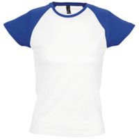 Футболка женская Milky 150, белая с ярко-синим